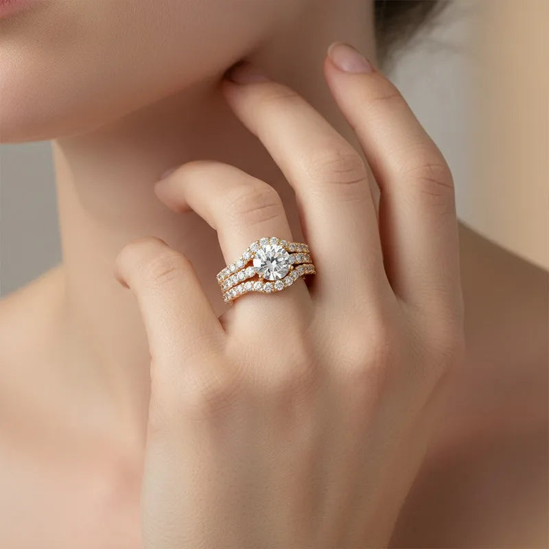 Anillo de joyería de lujo MUSHAN de plata de ley 925 para mujer, anillo de diamantes de moissanita con certificado GRA, esmeralda, color D, joyería fina