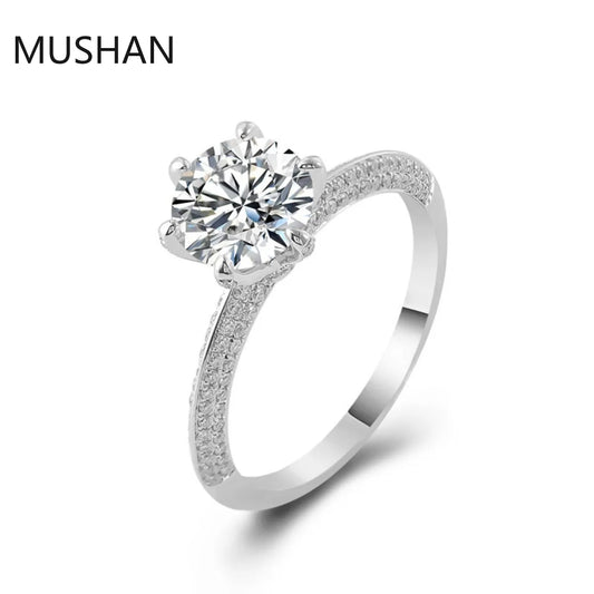 MUSHAN Luxury Custom 14K 18K Gold Rings Band Jewelry With Moissanite Diamond Lab Grown Gemstones Diamond Wedding Ring For Women