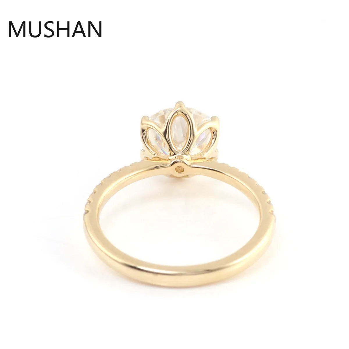 MUSHAN Bague de luxe personnalisée en or 14K 18K avec diamant moissanite et pierres précieuses de laboratoire, alliance pour femme