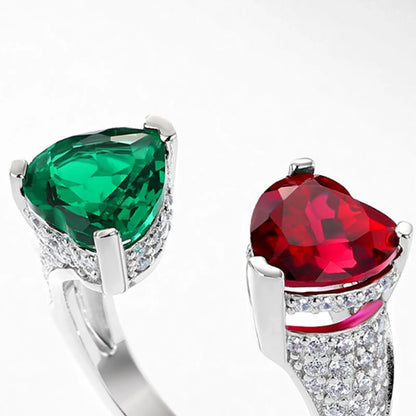 Anillo de joyería de lujo MUSHAN Love Growing con piedras preciosas, fabricado en plata de ley S925, engastado con piedra preciosa roja cultivada, diseño abierto