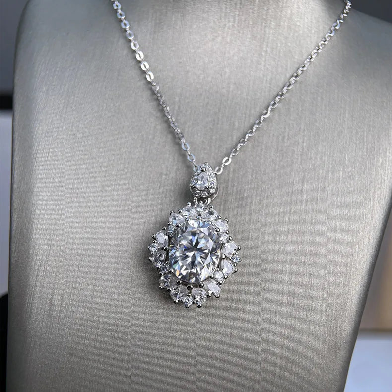 Joyería de la marca MuShan, cadena de cuerda de plata de ley 925, solitario de moissanita, regalo de San Valentín para dama, chapado en oro de 18 quilates, patente MST