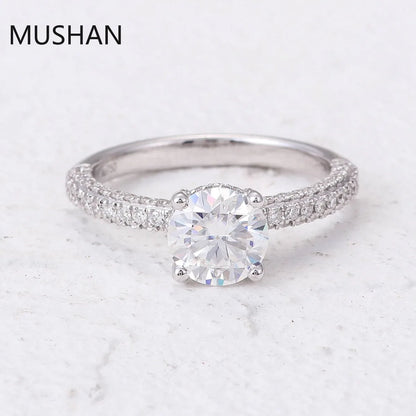 MUSHAN Luxury Custom 14K 18K Gold Rings Band Jewelry With Moissanite Diamond Lab Grown Gemstones Diamond Wedding Ring For Women