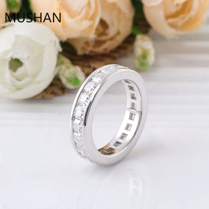 MUSHAN Luxury Custom 14K 18K Gold Rings Band Jewelry With Moissanite Diamond Lab Grown Gemstones Diamond Wedding Ring For Women