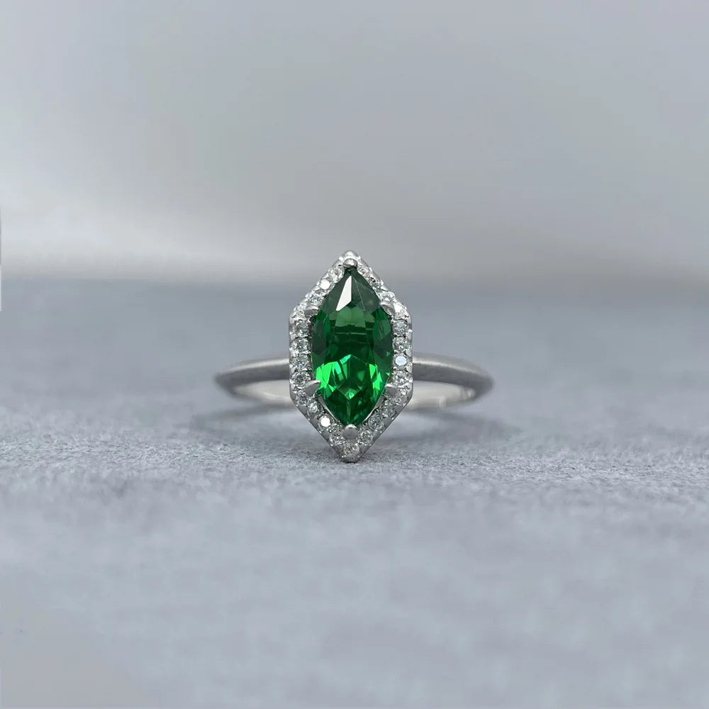 Bague en argent sterling 925 de la marque MuShan, sertie de pierres précieuses roses, bleues et vertes, plaquée rhodium, idéale pour les anniversaires, les mariages et les occasions spéciales.