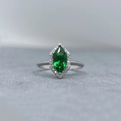Bague en argent sterling 925 de la marque MuShan, sertie de pierres précieuses roses, bleues et vertes, plaquée rhodium, idéale pour les anniversaires, les mariages et les occasions spéciales.