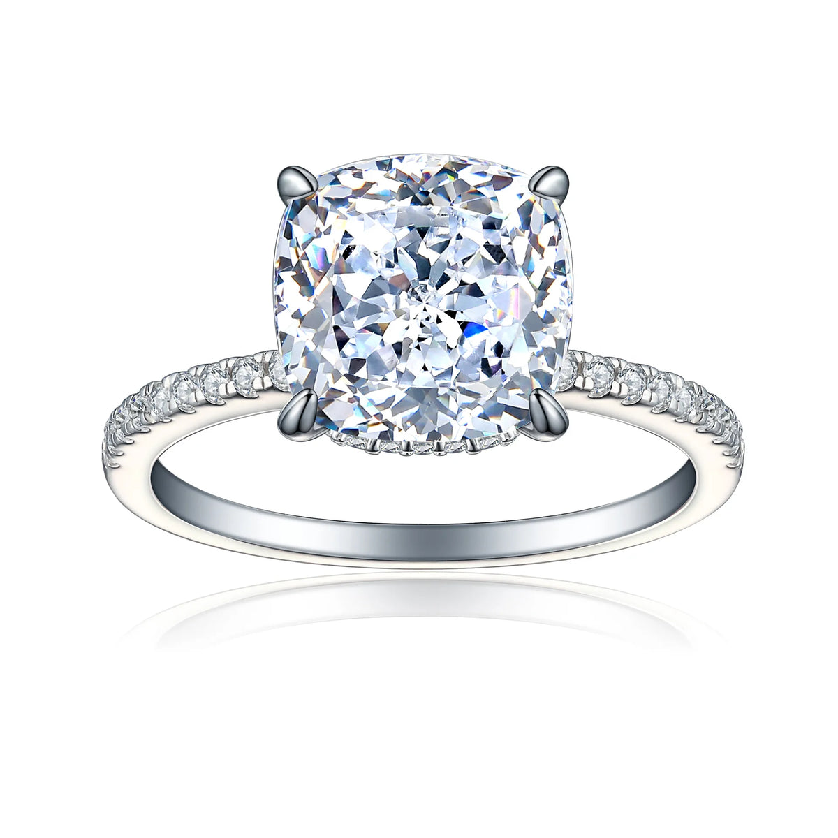MuShan Jewelry 925 Sterling Silver Ring Wedding Band High Carbon Diamond Engagement Party  Her Gift Women Rings Fine Jewelry