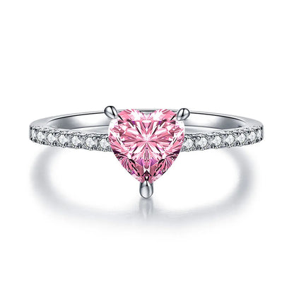 Anillo de diamantes amarillos en forma de corazón MUSHAN Luxury Jewelry, anillo de plata pura S925 con encanto femenino