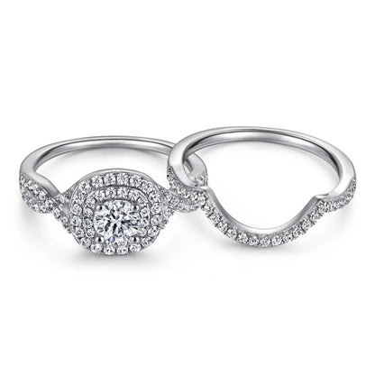 MuShan Jewelry 925 Sterling Silver Rings Bands Engagement Ring 5A Cubic Zirconia Vintage Rings Bands Anniversary  Women Gift