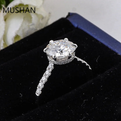 MUSHAN Luxury Custom 14K 18K Gold Rings Band Jewelry With Moissanite Diamond Lab Grown Gemstones Diamond Wedding Ring For Women