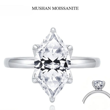 MUSHAN Luxury Jewelry 925 Sterling Silver Ring Band Women GRA 2ct Moissanite Diamond D Color Rings VVS1 Fine Jewelry