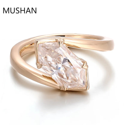 MUSHAN Luxury Custom 14K 18K Gold Rings Band Jewelry With Moissanite Diamond Lab Grown Gemstones Diamond Wedding Ring For Women