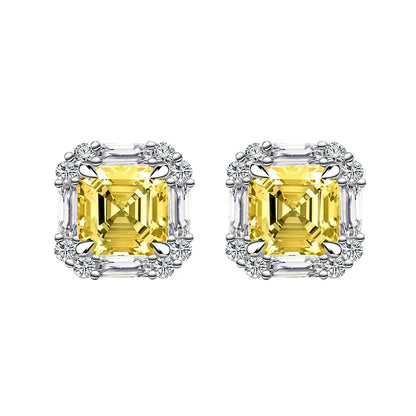 MUSHAN Brand Jewelry 2023 New 6*6mm Asche Square Sugar Stud Earrings For Women S925 Pure Silver Ear Jewelry Fashionable