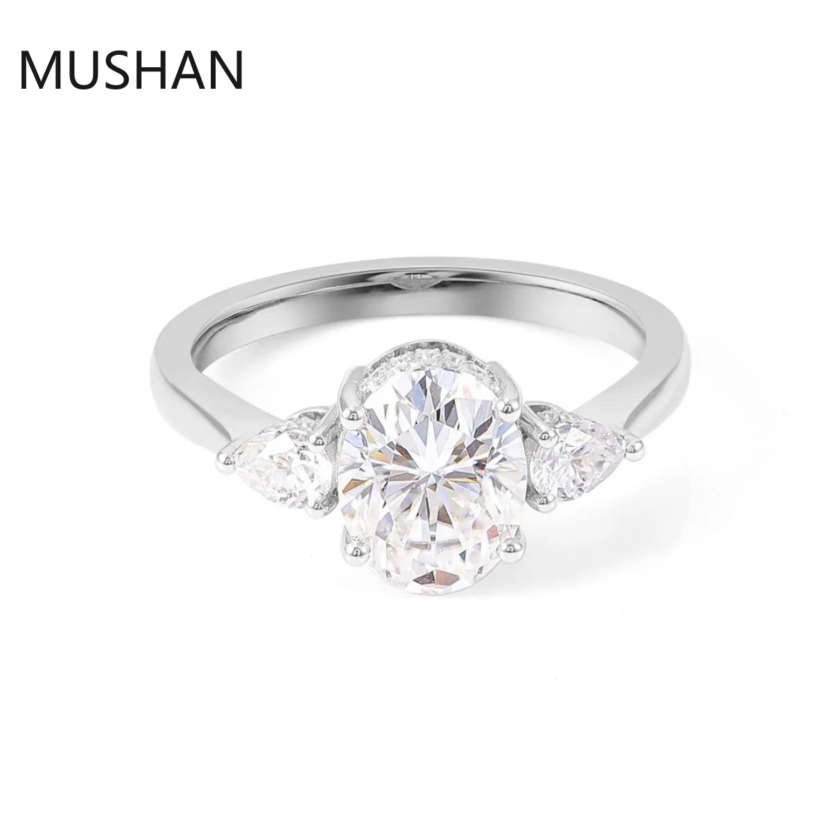 MUSHAN Luxury Custom 14K 18K Gold Rings Band Jewelry With Moissanite Diamond Lab Grown Gemstones Diamond Wedding Ring For Women
