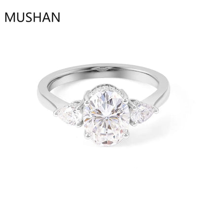 MUSHAN Luxury Custom 14K 18K Gold Rings Band Jewelry With Moissanite Diamond Lab Grown Gemstones Diamond Wedding Ring For Women