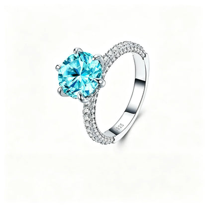 MUSHAN Custom Jewelry 925 Sterling Silver Ring Band for Women 3ct Lab Grown Gemstones Ruby Emerald Sapphire Rings Jewelry