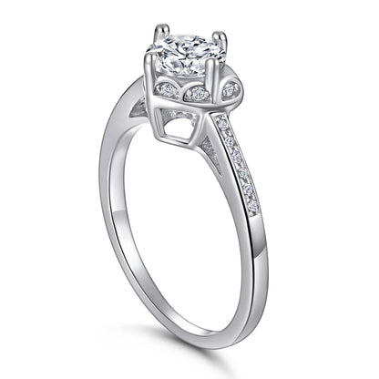 MuShan Jewelry 925 Sterling Silver Rings Bands Engagement Ring 7A Cubic Zirconia Timeless Anniversary Rings Bands  Women Gift