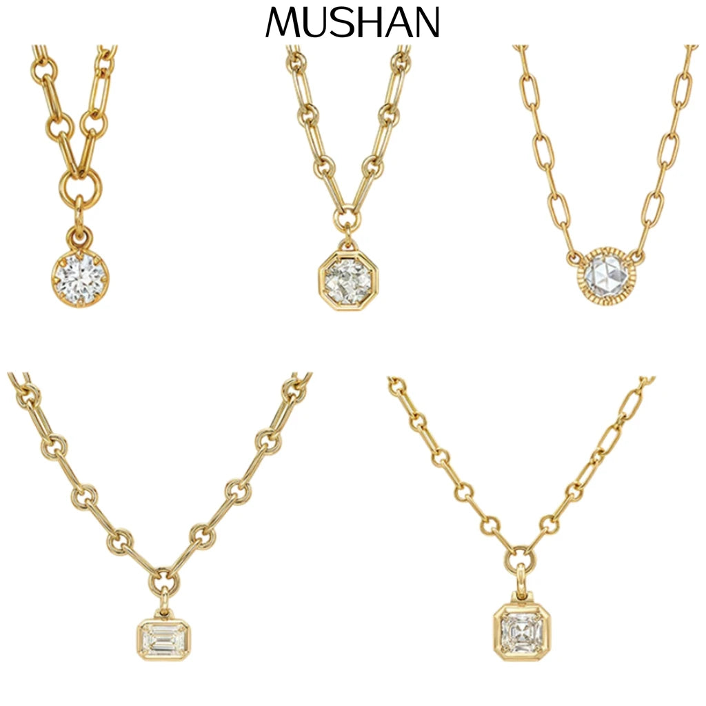 MUSHAN Bijoux sur mesure Collier en argent sterling 925 Pendentif diamant moissanite couleur D VVS Bijoux raffinés Accessoires pendentifs