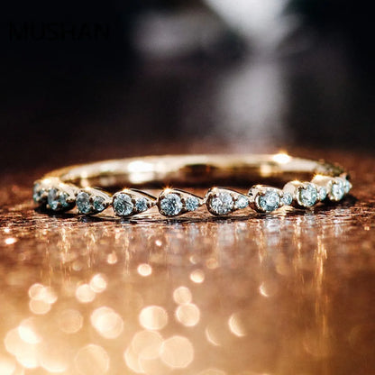 MUSHAN Luxury Custom 14K 18K Gold Rings Band Jewelry With Moissanite Diamond Lab Grown Gemstones Diamond Wedding Ring For Women