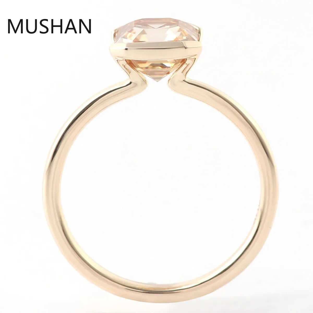 MUSHAN Luxury Custom 14K 18K Gold Rings Band Jewelry With Moissanite Diamond Lab Grown Gemstones Diamond Wedding Ring For Women