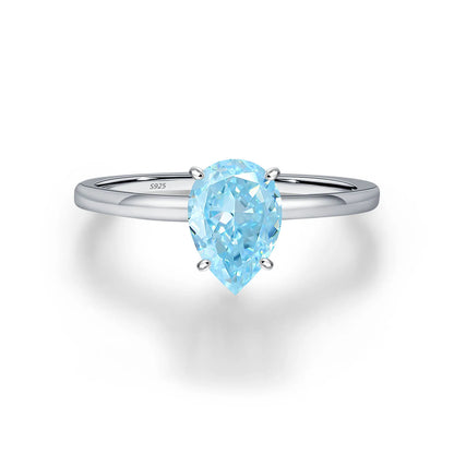 Anillo de plata de ley 925 marca MuShan para mujer, joyería fina con piedras preciosas en forma de gota de agua, ideal para fiestas, bodas y aniversarios.