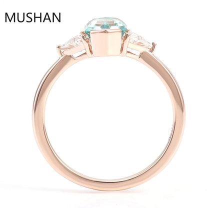MUSHAN Luxury Custom 14K 18K Gold Rings Band Jewelry With Moissanite Diamond Lab Grown Gemstones Diamond Wedding Ring For Women