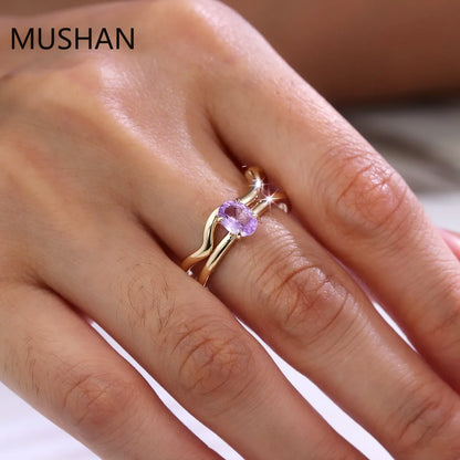 MUSHAN Luxury Custom 14K 18K Gold Rings Band Jewelry With Moissanite Diamond Lab Grown Gemstones Diamond Wedding Ring For Women