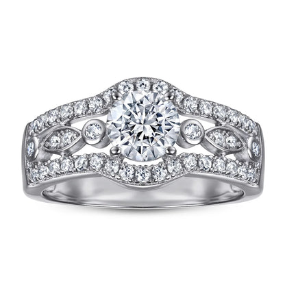 MuShan Jewelry 925 Sterling Silver Rings Bands Rings Bands Ring 5A Cubic Zirconia Valentine Engagement Anniversary  Women Gift