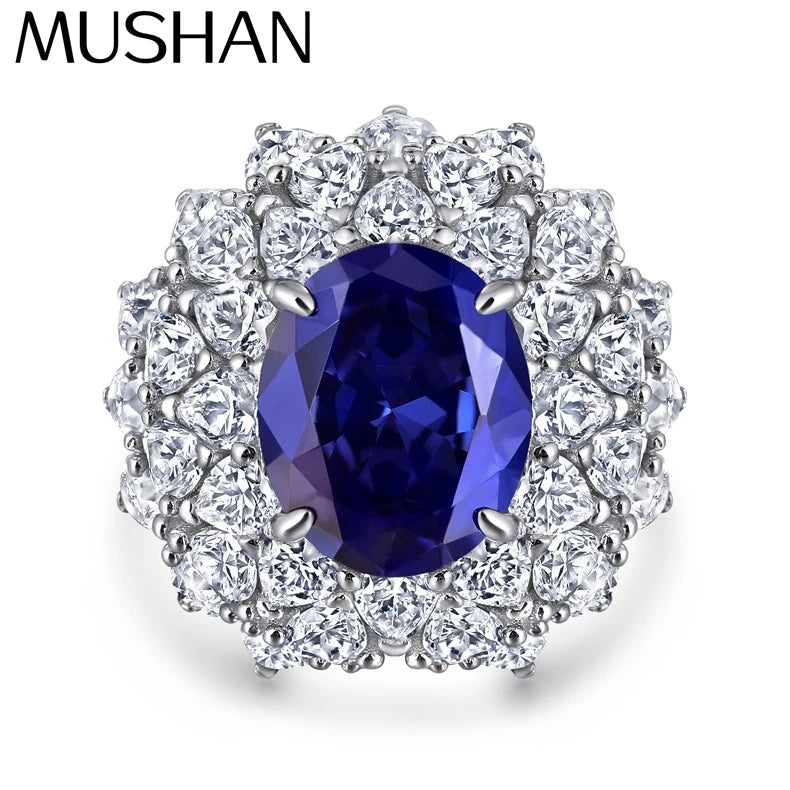 MuShan Jewelry 925 Sterling Silver Ring Wedding Band High Carbon Diamond Birthday Gift Cocktail Party Women Rings Fine Jewelry