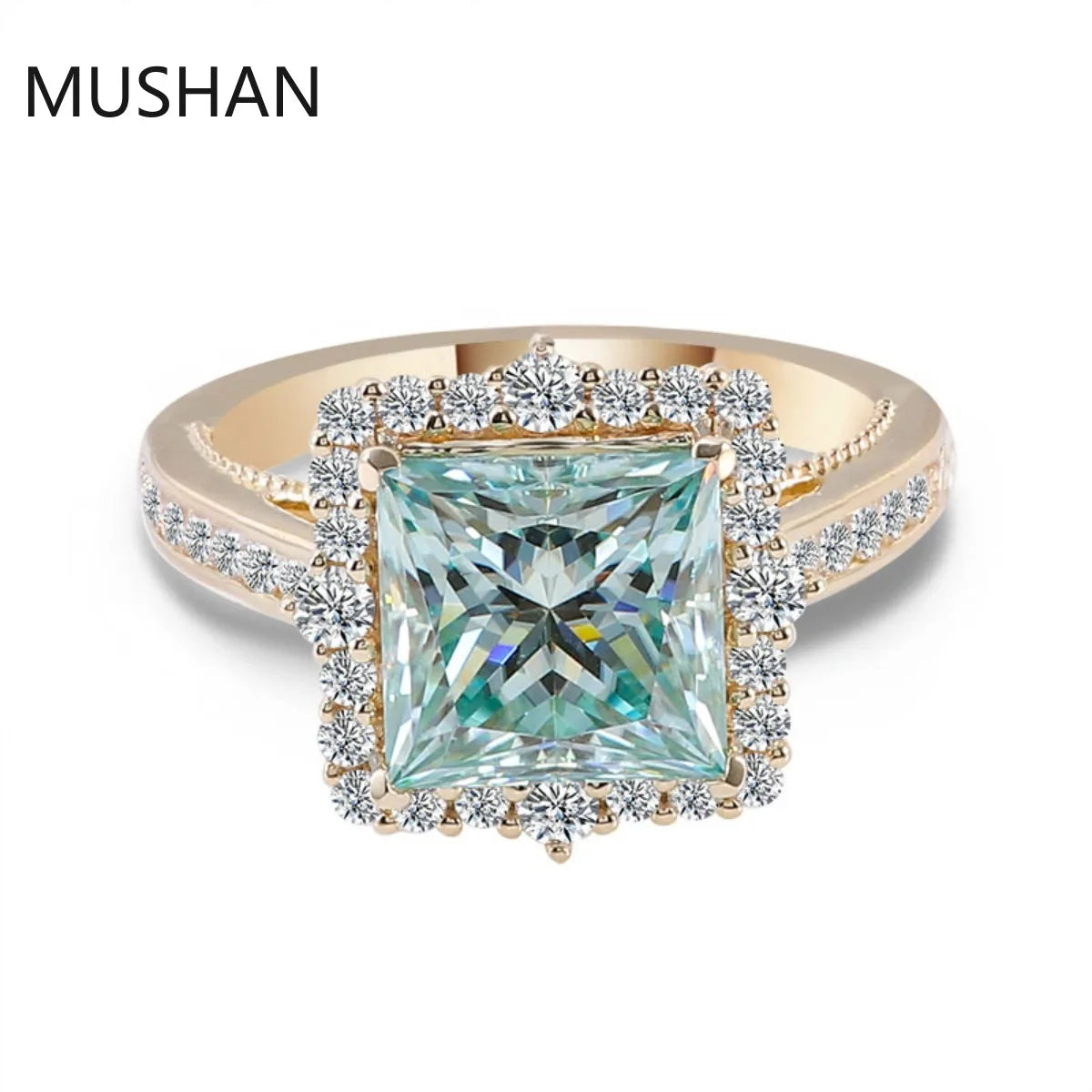 MUSHAN Luxury Custom 14K 18K Gold Rings Band Jewelry With Moissanite Diamond Lab Grown Gemstones Diamond Wedding Ring For Women