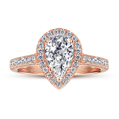 MuShan Jewelry 925 Sterling Silver Rings Bands Engagement Ring 7A Cubic Zirconia Valentine Classic Anniversary  Women Gift