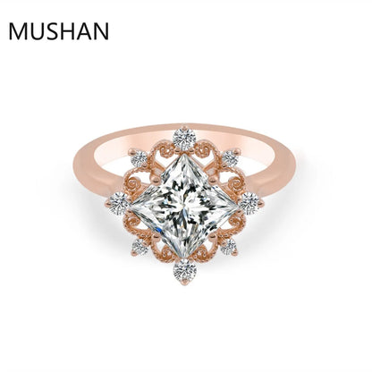 MUSHAN Luxury Custom 14K 18K Gold Rings Band Jewelry With Moissanite Diamond Lab Grown Gemstones Diamond Wedding Ring For Women