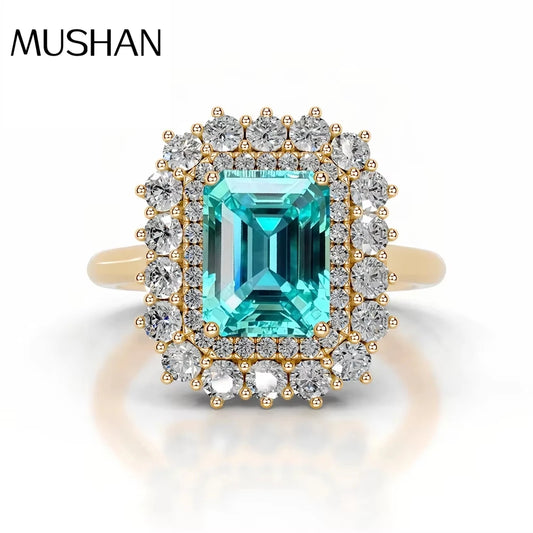 Bague MUSHAN personnalisée en argent sterling 925, rubis rouge de laboratoire, bague moderne ronde pour femme, plaquée or 18 carats, bague d'anniversaire