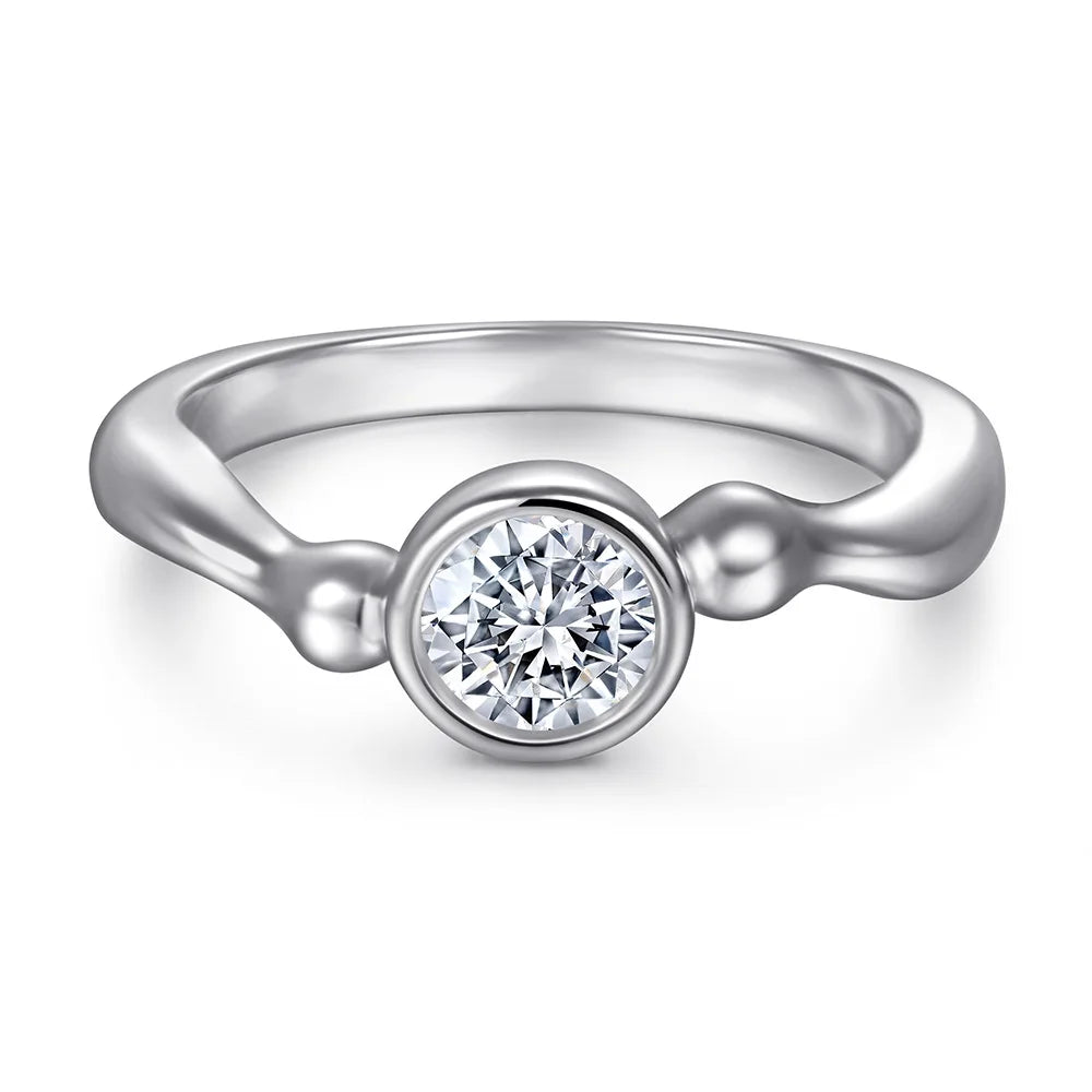 MuShan Jewelry 925 Sterling Silver Rings Bands Engagement Ring 5A Cubic Zirconia Rings Bands Anniversary Rings Bands  Women Gift