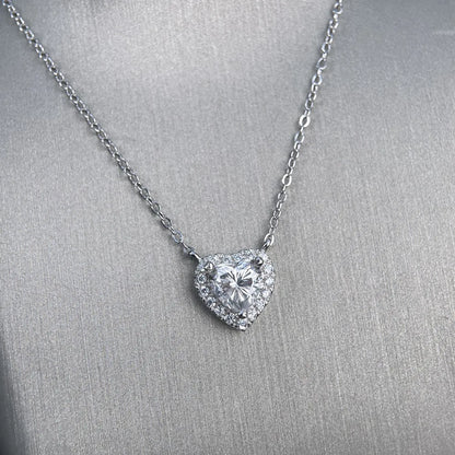 MuShan Luxury Jewelry 925 Sterling Silver Pendant Locket Heart Moissanite Non Tarnish for Daughter Real Gold Plated MST Patent