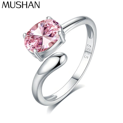 MuShan Jewelry 925 Sterling Silver Ring Wedding Band HCD Gemstones Bachelorette Gift Romantic Style Women Rings Fine Jewelry
