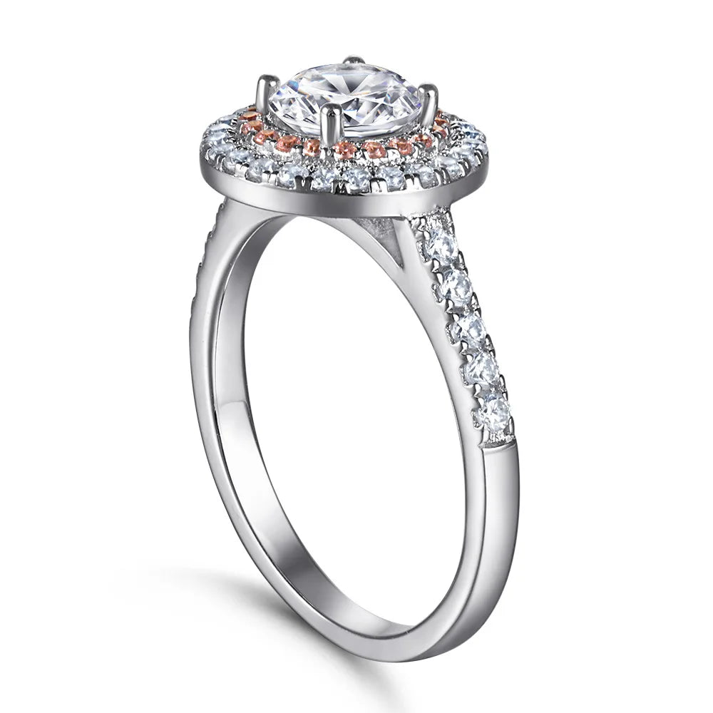 MuShan Jewelry 925 Sterling Silver Rings Bands Engagement Ring 5A Cubic Zirconia Premium Anniversary Rings Bands  Women Gift
