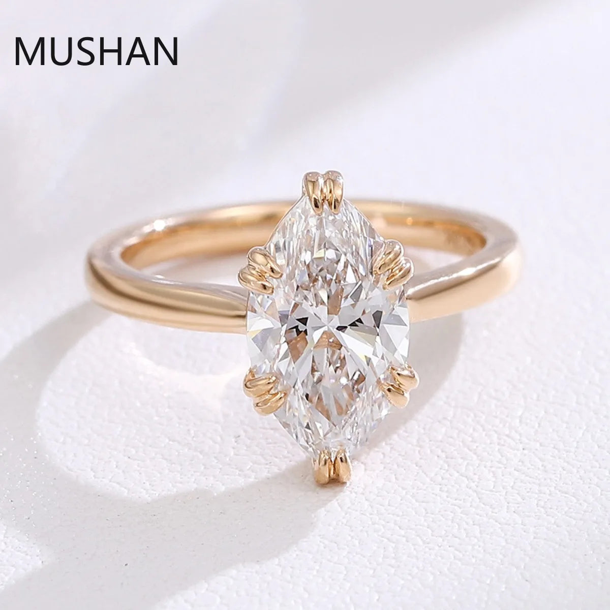 MUSHAN Luxury Custom E Color 1.5ctw Diamond Ring PT950 10K 14K 18K Gold Jewelry Lab Grown Diamond Wedding Rings Band For Women