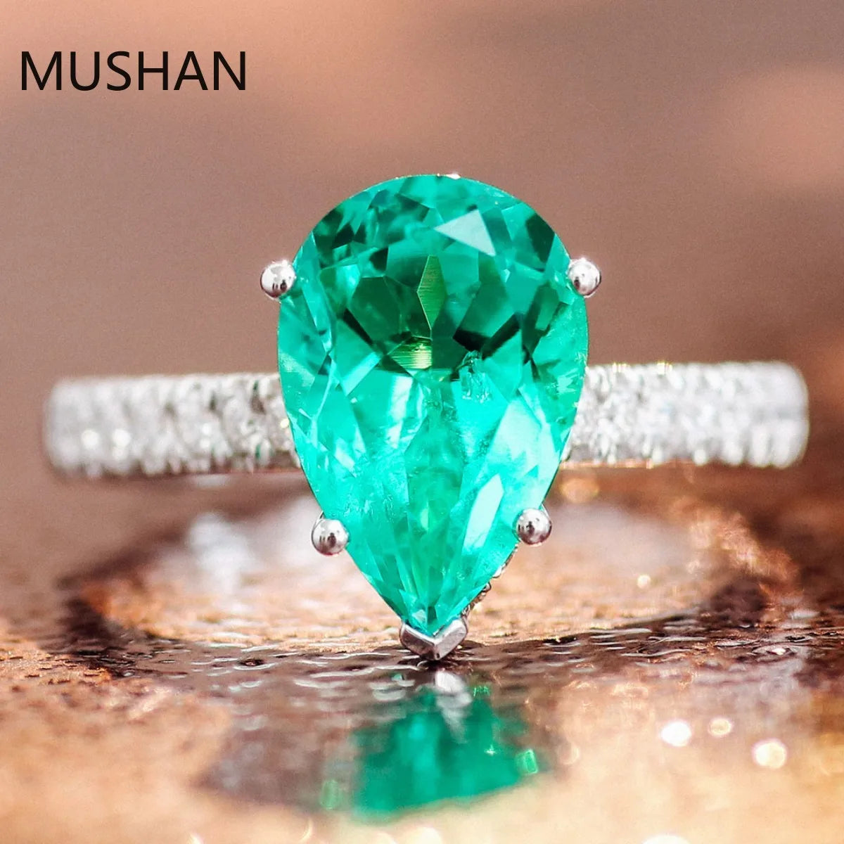 MUSHAN Luxury Custom 14K 18K Gold Rings Band Jewelry With Moissanite Diamond Lab Grown Gemstones Diamond Wedding Ring For Women