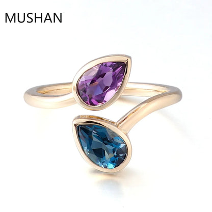 MUSHAN Luxury Custom 5x8mm Lab Grown Gemstones Ring Women Band GRC Certificated 10K 14K 18K Gold Rings Wedding Birthday Jewelry