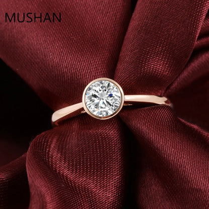 MUSHAN Luxury Custom 14K 18K Gold Rings Band Jewelry With Moissanite Diamond Lab Grown Gemstones Diamond Wedding Ring For Women