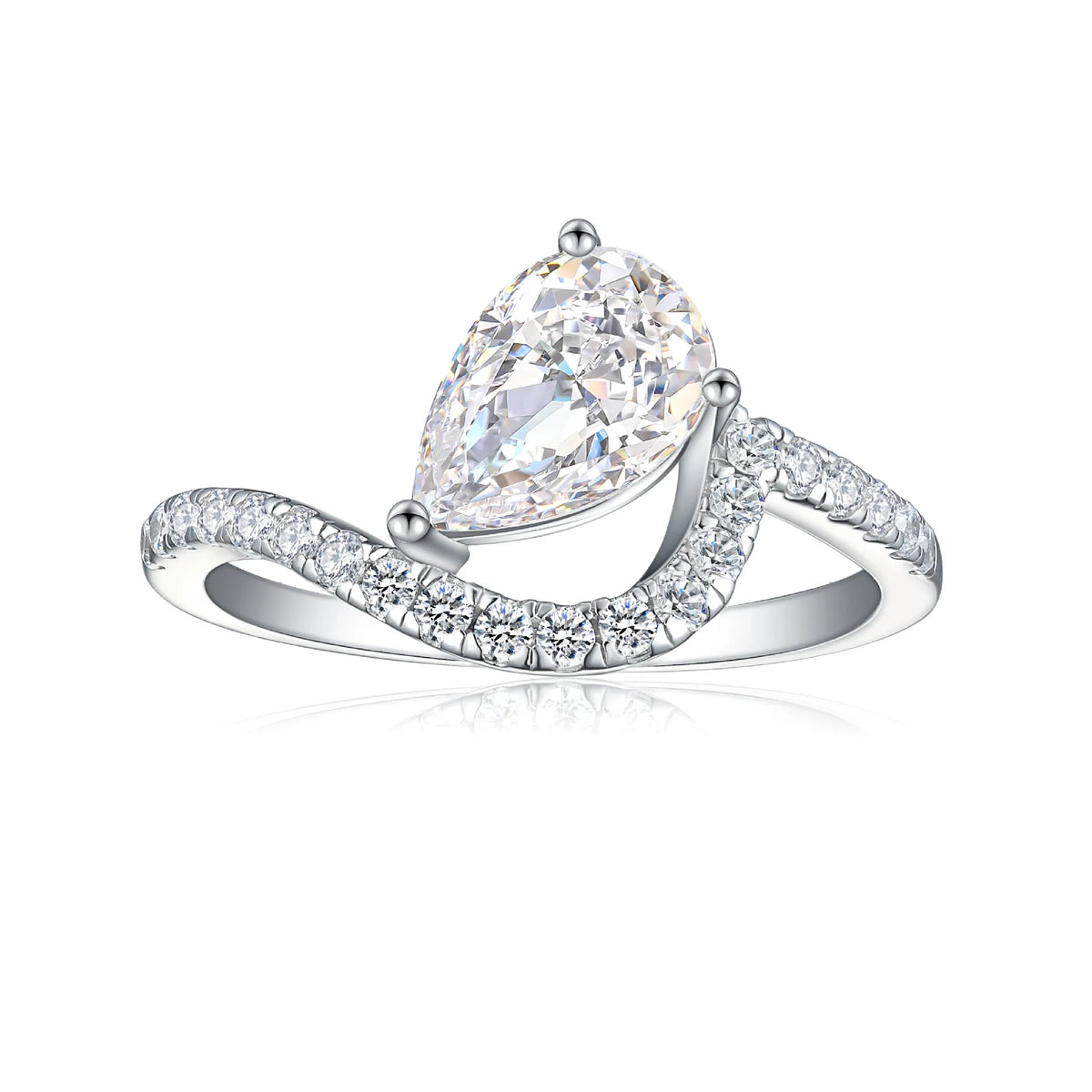 Anillo de compromiso de plata de ley 925 MuShan Jewelry con diamante de alto carbono, regalo de cumpleaños, regalo de San Valentín, anillos para mujer, joyería fina