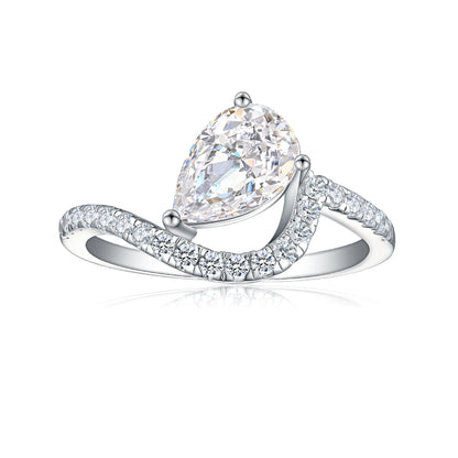 Anillo de compromiso de plata de ley 925 MuShan Jewelry con diamante de alto carbono, regalo de cumpleaños, regalo de San Valentín, anillos para mujer, joyería fina