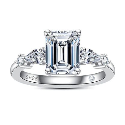 Anillo de plata de ley 925 marca MuShan con moissanita redonda, anillo de oficina para novia, chapado en oro auténtico de 18 quilates, joyería con patente MST