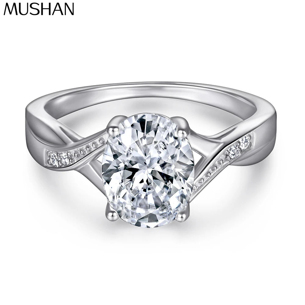 Bague de mariage MuShan Jewelry en argent sterling 925 avec diamant à haute teneur en carbone, cadeau pour enterrement de vie de jeune fille, cadeau pour maman, bagues pour femme, bijou raffiné