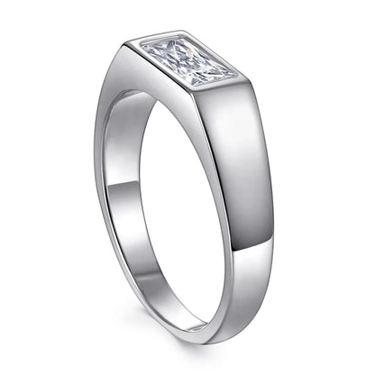 MuShan Jewelry 925 Sterling Silver Ring Wedding Band High Carbon Diamond Minimalist Style Gift  Her Women Rings Fine Jewelry