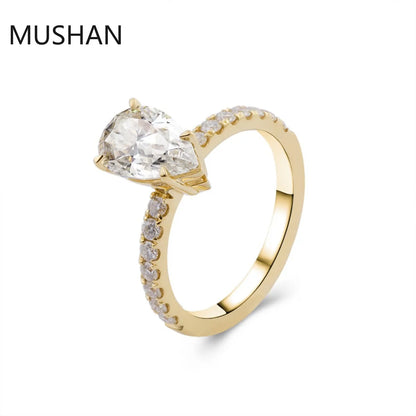 MUSHAN Luxury Custom 14K 18K Gold Rings Band Jewelry With Moissanite Diamond Lab Grown Gemstones Diamond Wedding Ring For Women