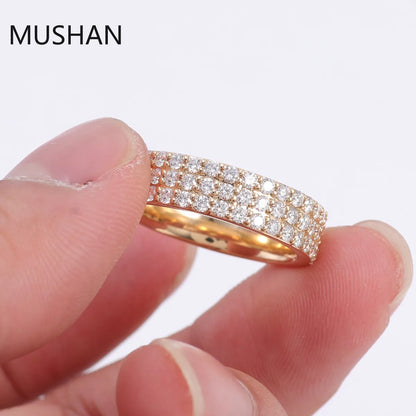 MUSHAN Luxury Custom 14K 18K Gold Rings Band Jewelry With Moissanite Diamond Lab Grown Gemstones Diamond Wedding Ring For Women