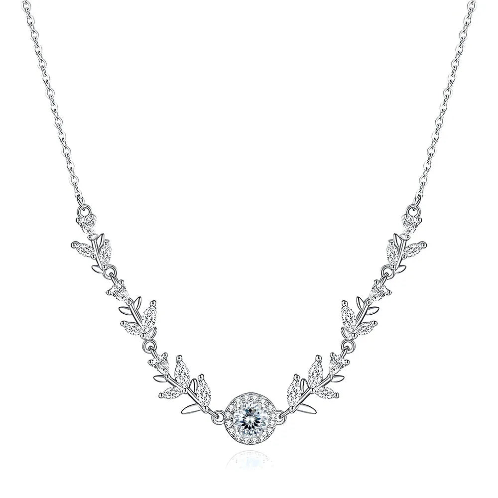MuShan Jewelry 925 Sterling Silver Necklace Pendant Chain HCD Diamonds Daughter Gift Statement Jewelry Women Necklaces Jewelry