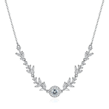 MuShan Jewelry 925 Sterling Silver Necklace Pendant Chain HCD Diamonds Daughter Gift Statement Jewelry Women Necklaces Jewelry