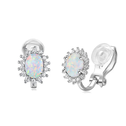 MS Luxury Jewelry 925 Sterling Silver Ear Clip Earrings For Women CMA Certificate Gemstones Drop Earring Ear Clip Jewelry